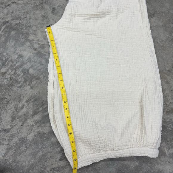 Cream 100% Cotton Guaze Ballon Pants With Pockets Made In Thailand OS - Picture 7 of 7